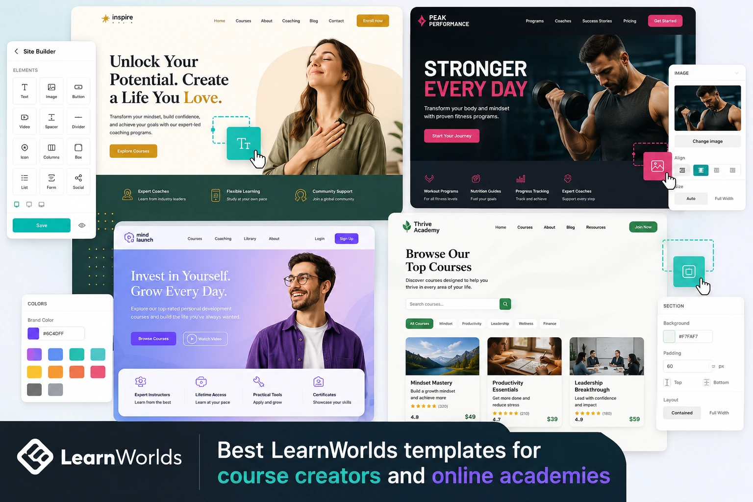Best LearnWorlds templates for course creators and online academies