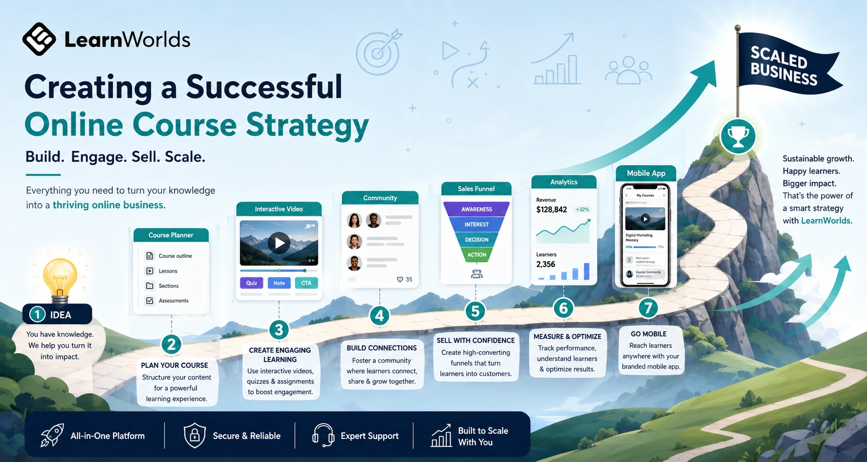 Creating a successful online course strategy using LearnWorlds platform