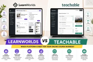 LearnWorlds vs Teachable comparison to create course online and make online courses