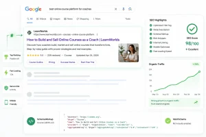 LearnWorlds course website SEO optimization for better search rankings