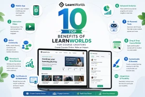 Top 10 benefits of LearnWorlds for course creators to create course online and make online courses