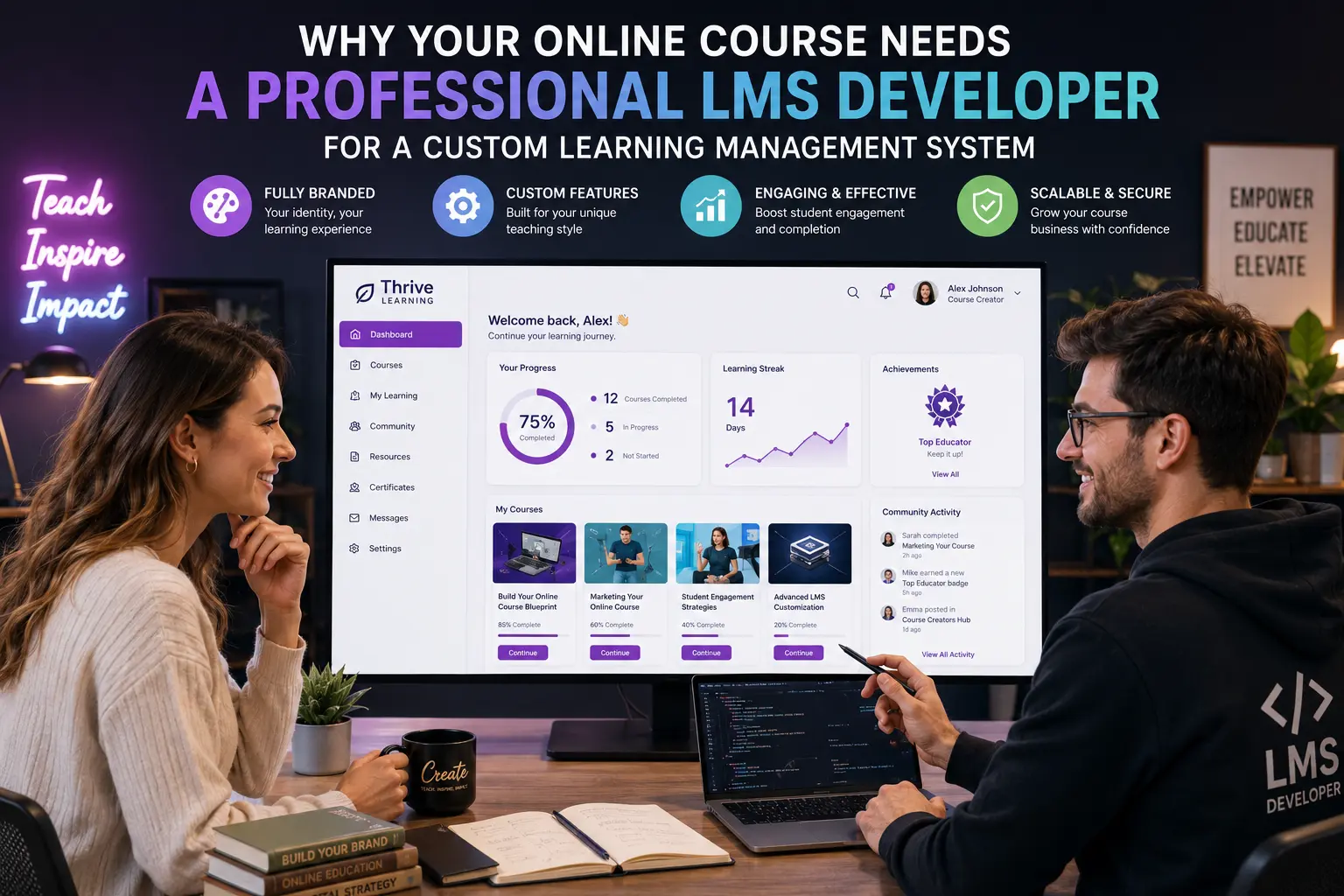 Why your online course needs a professional LMS developer for a custom learning management system