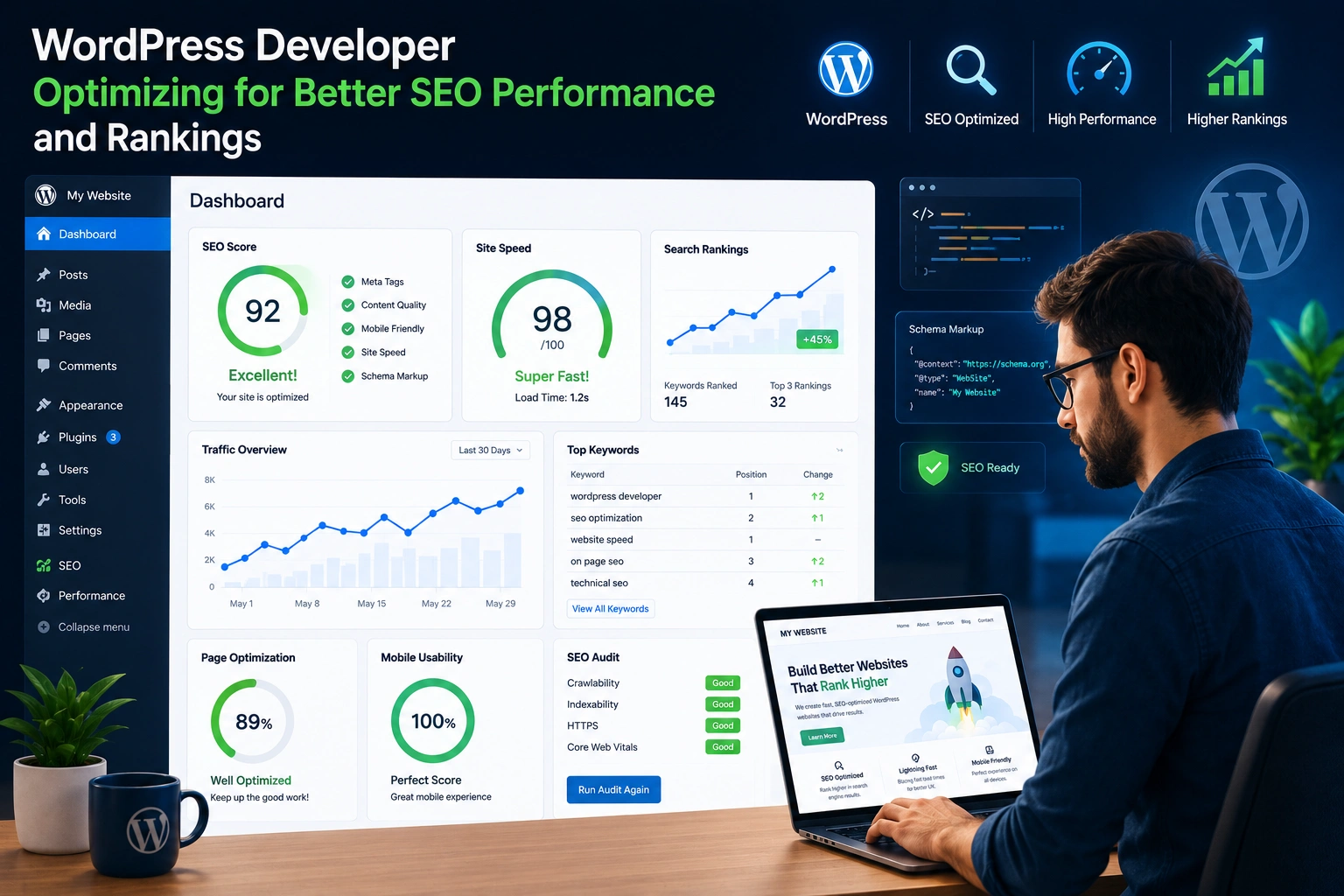 wordpress website optimizing a website for better SEO performance and rankings