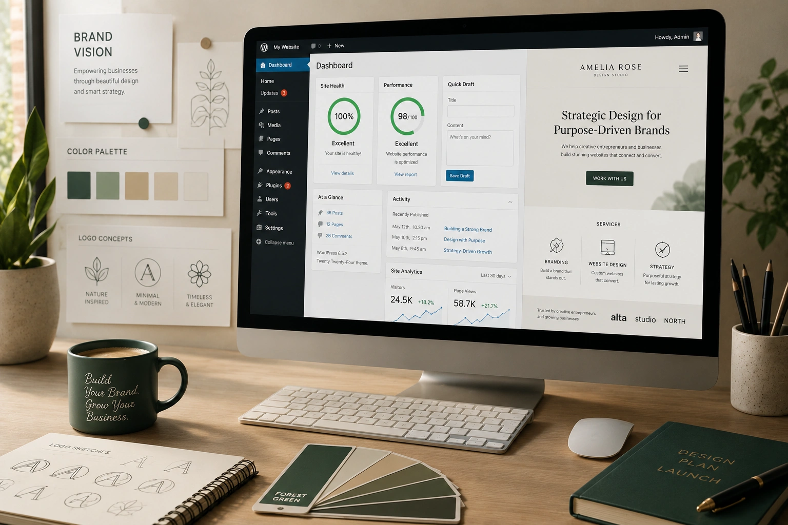 Creating a professional WordPress website that aligns with personal brand identity