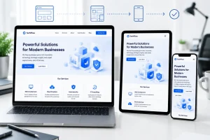 Responsive web design example showing seamless user experience across devices