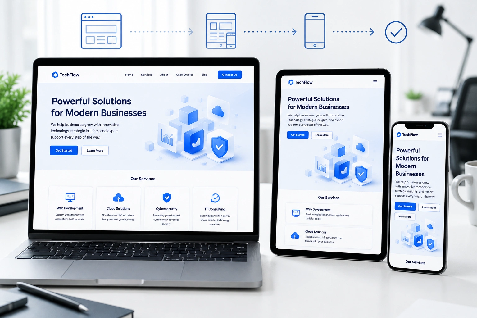 Responsive web design example showing seamless user experience across devices