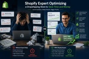 Shopify expert optimizing a dropshipping store to save time and money