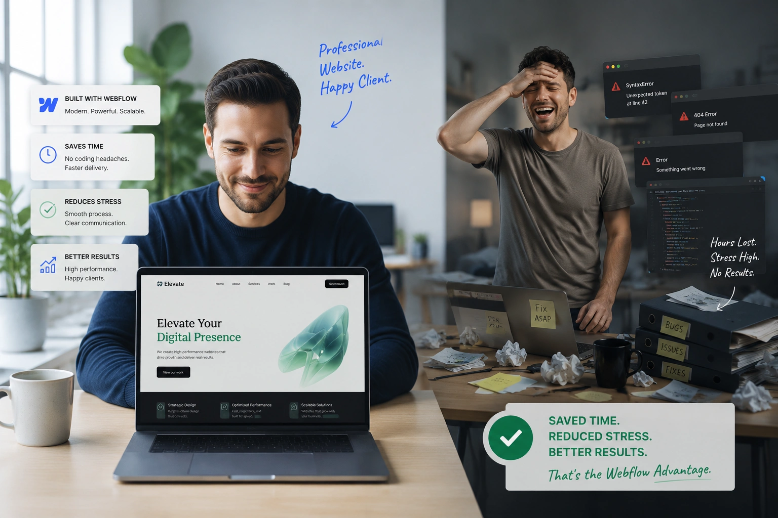 Webflow expert building a professional website and saving time and stress