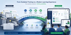 Custom LMS for training program transition with modern learning management systems interface