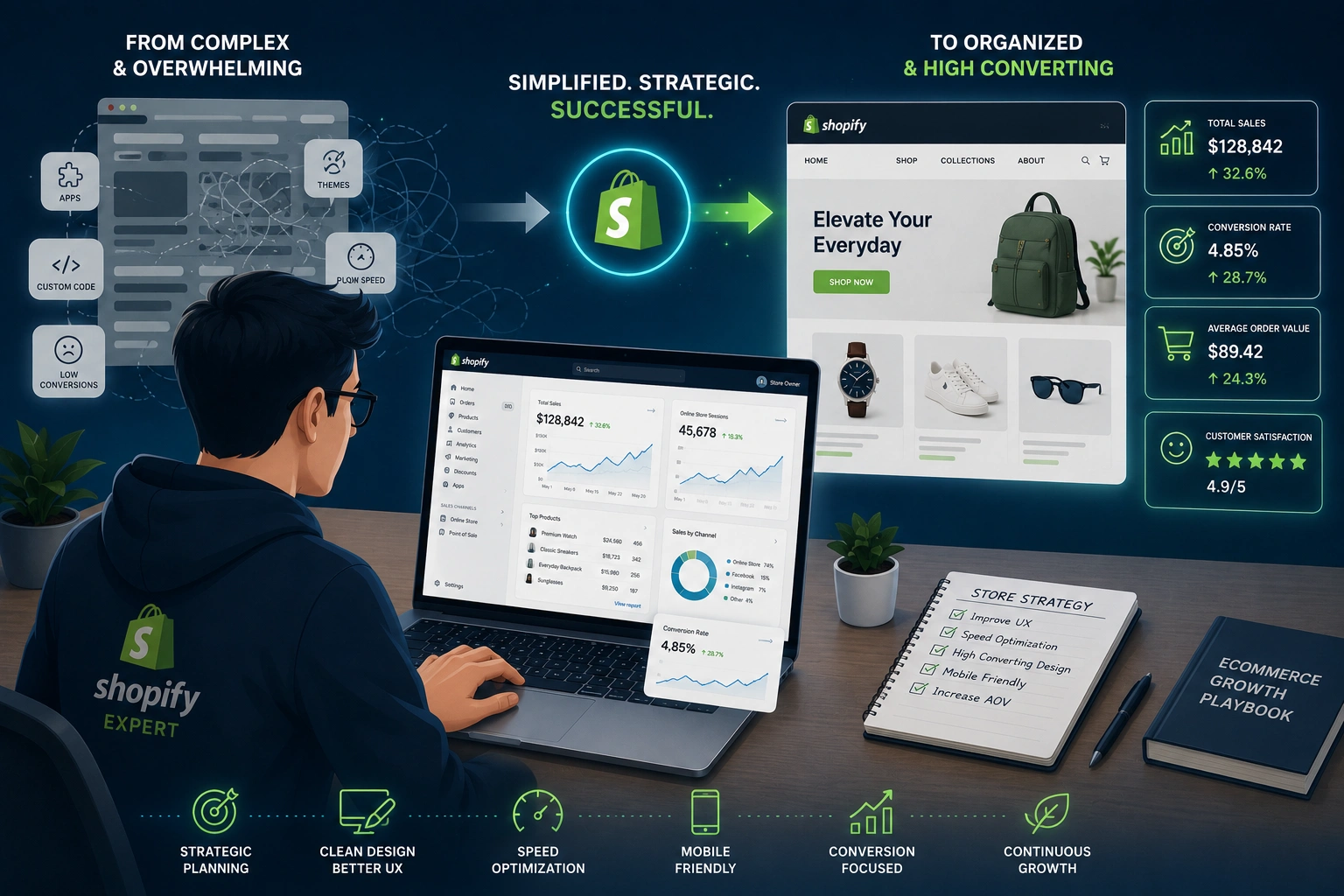 Shopify Expert simplifying complex store needs on dashboard