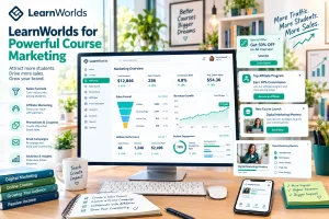 "LearnWorlds as a comprehensive tool for course marketing and making online courses